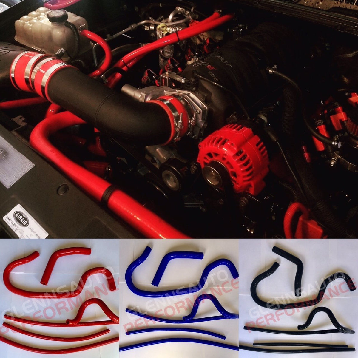 Black Silicone Radiator Hose Kit For 1999-2006 GM Trucks (Silverado/Sierra) 4.8L, 5.3L, 6.0L