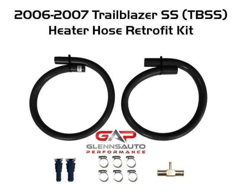 Glenn's Auto Performance Black / Straight 2006-2009 Trailblazer SS Silicone Heater Hose Kit