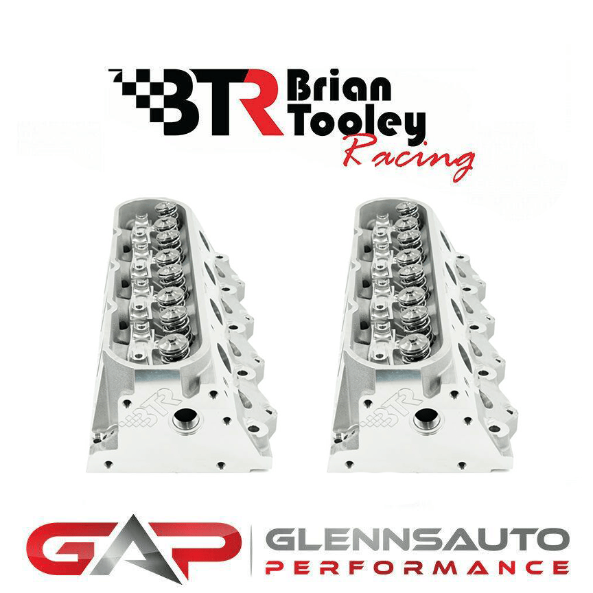 PAIR of BTR Canted Valve CNC Ported Cathedral Port Cylinder Heads (6-Bolt) - Bare or Assembled