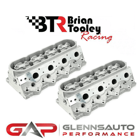 PAIR of BTR Canted Valve CNC Ported Cathedral Port Cylinder Heads (6-Bolt) - Bare or Assembled