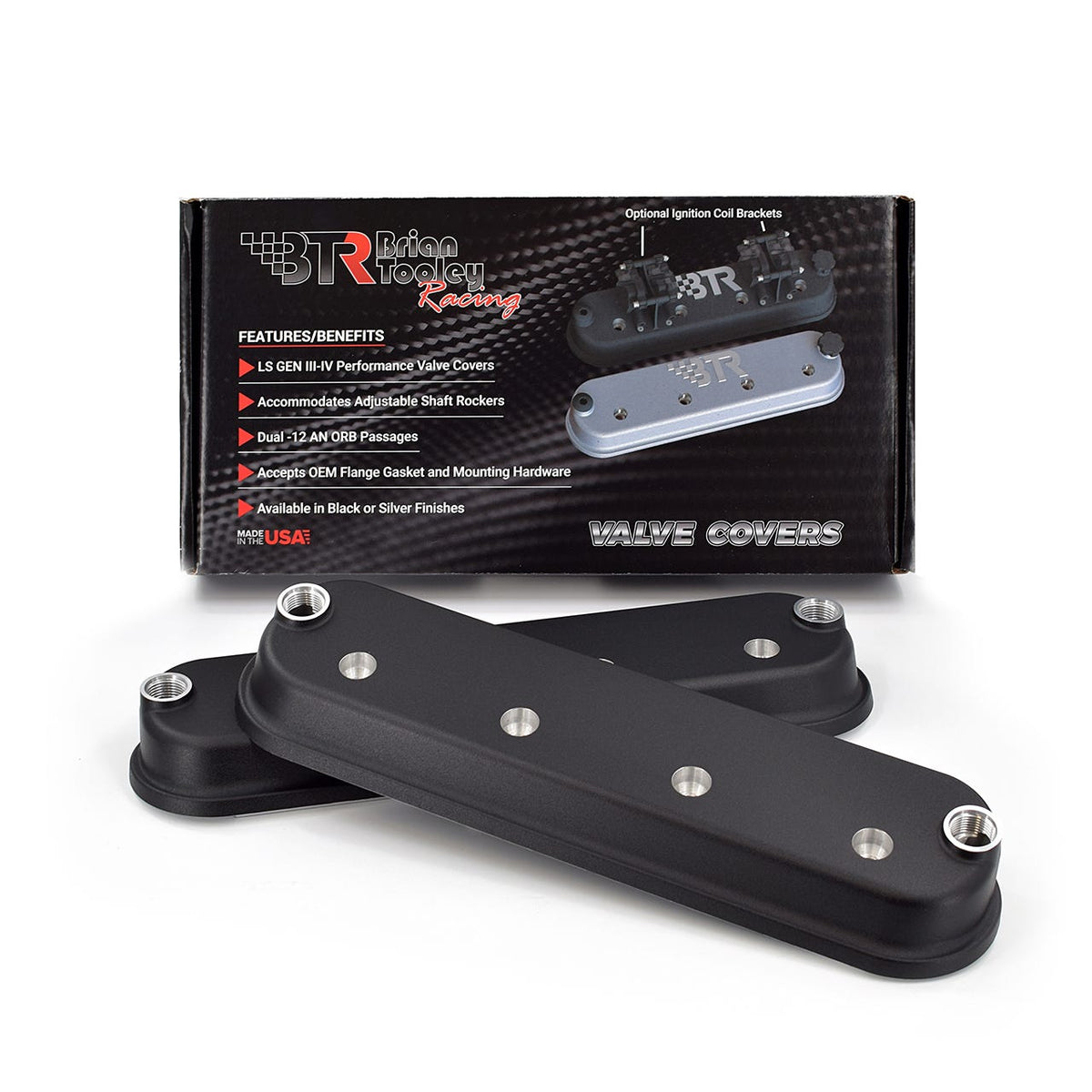 thumbnail image 2 of BTR VALVE COVERS WITH COIL BRACKETS (Black) LS1,L76,L77,LS2,LS3 2 of 11