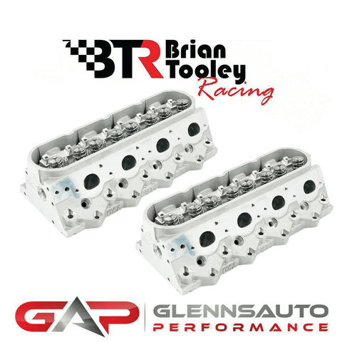 PAIR of BTR Canted Valve CNC Ported Cathedral Port Cylinder Heads (6-Bolt) - Bare or Assembled