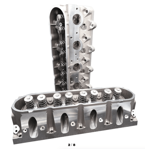 Mangum Racing 235cc CNC Ported Cathedral Cylinder Heads PAIR - Assembled - 6 Bolt