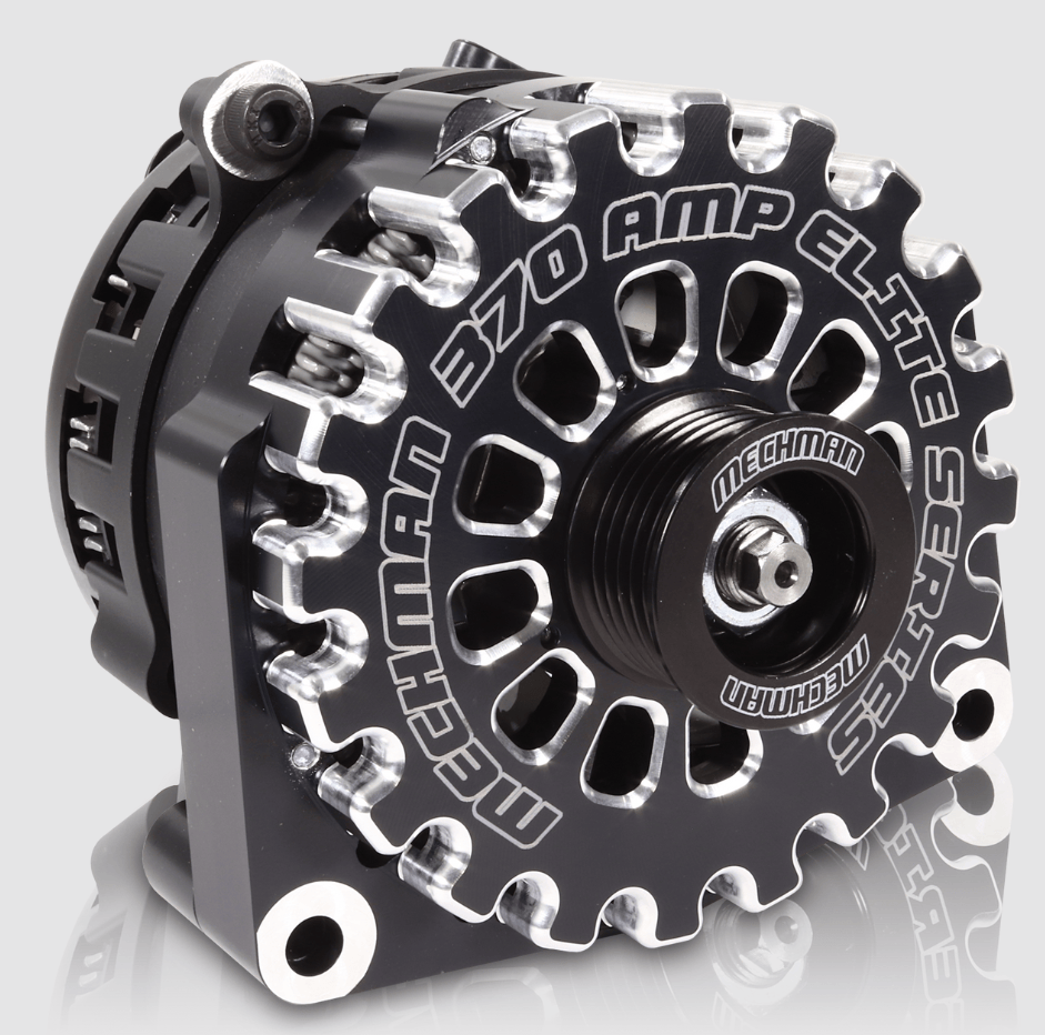 Mechman 370 Amp Elite Series Black Billet Alternator for 1999-2018 GM Truck
