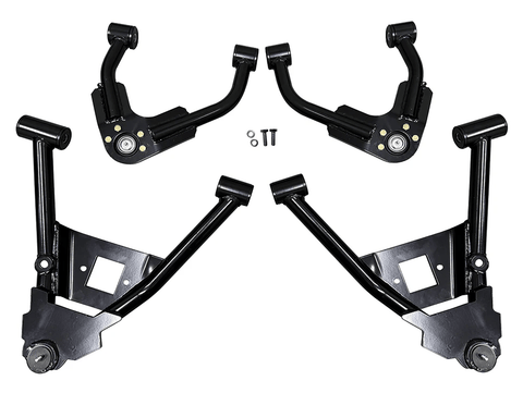 Speed Engineering Black / No 4" Drop Front Upper & Lower Control Arms for 2007-2013 GM Truck