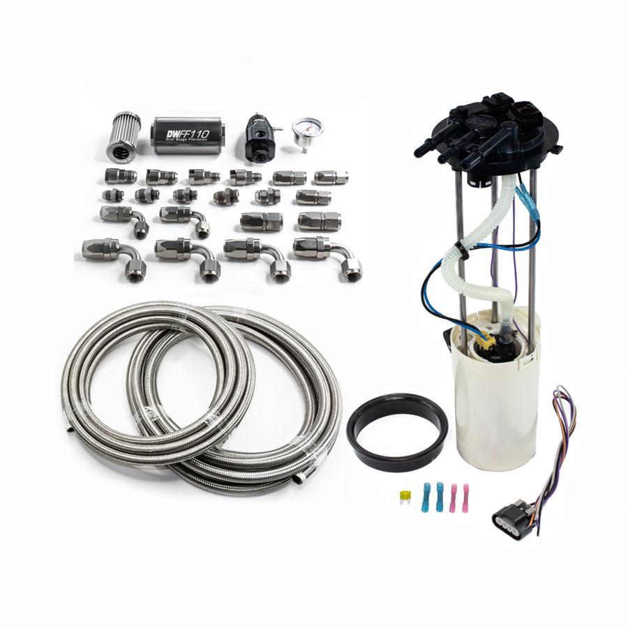 DW400 Drop In Fuel Pump Module Kit w/ Return Plumbing Kit for 99-09 GM Truck