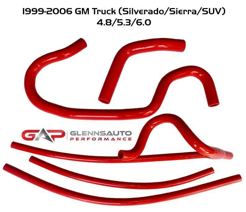 1999-2007 GM Truck Silicone Radiator Hose Kit 4.8/5.3/6.0