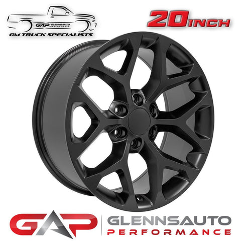 6-Lug 20x9 Satin Black GMC 