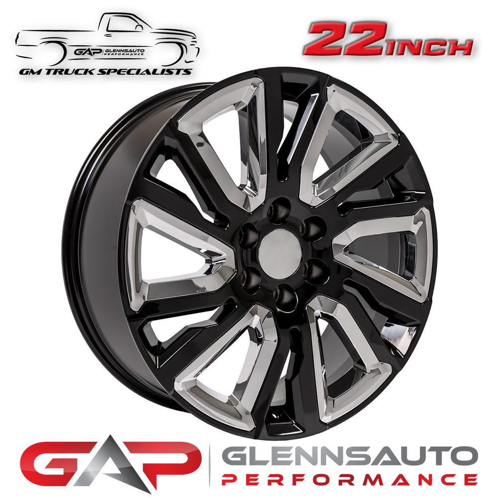 6-Lug 22x9 Black & Chrome 