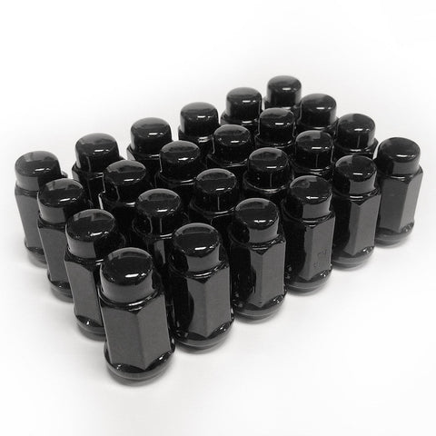 Set of 24 Gloss Black Lug Nuts for 99-14+ GM Truck